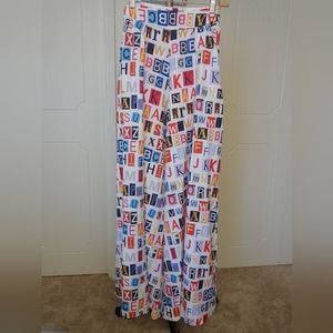 Alphabet Print Palazzo Pant's